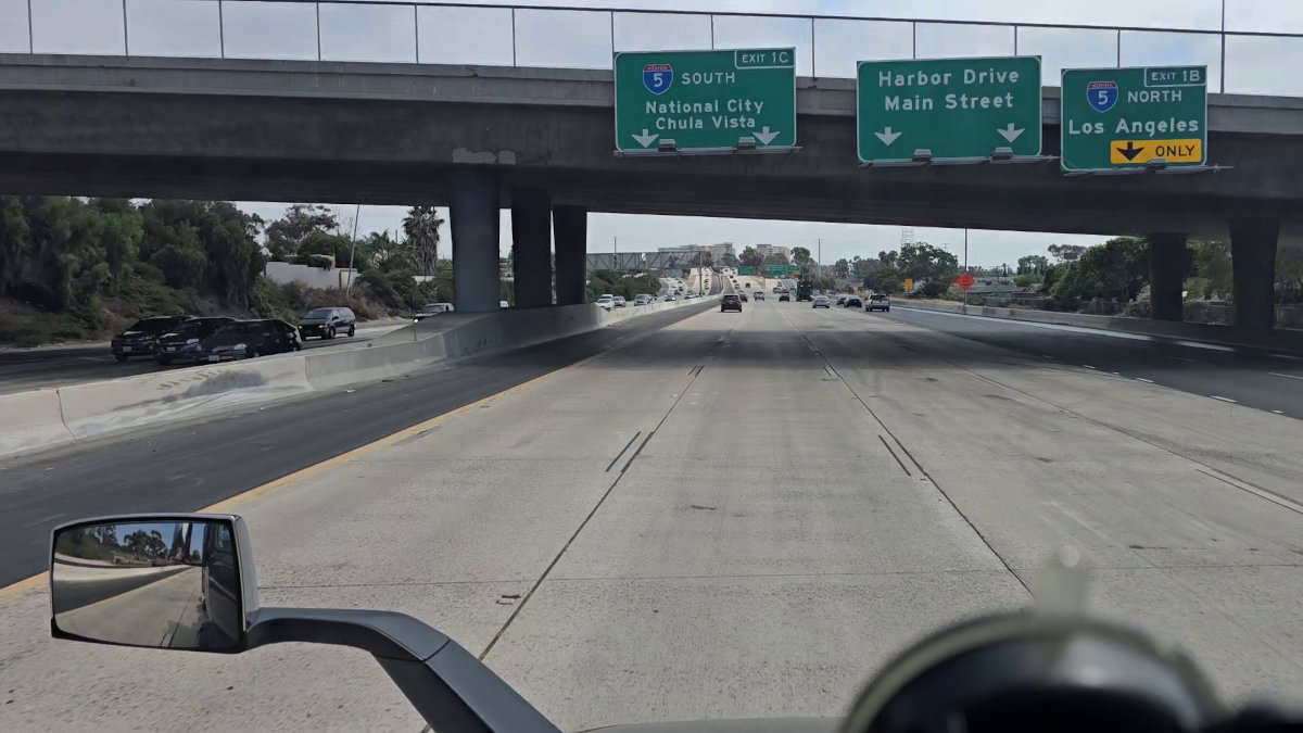 Driving into National City, California near San Diego.
